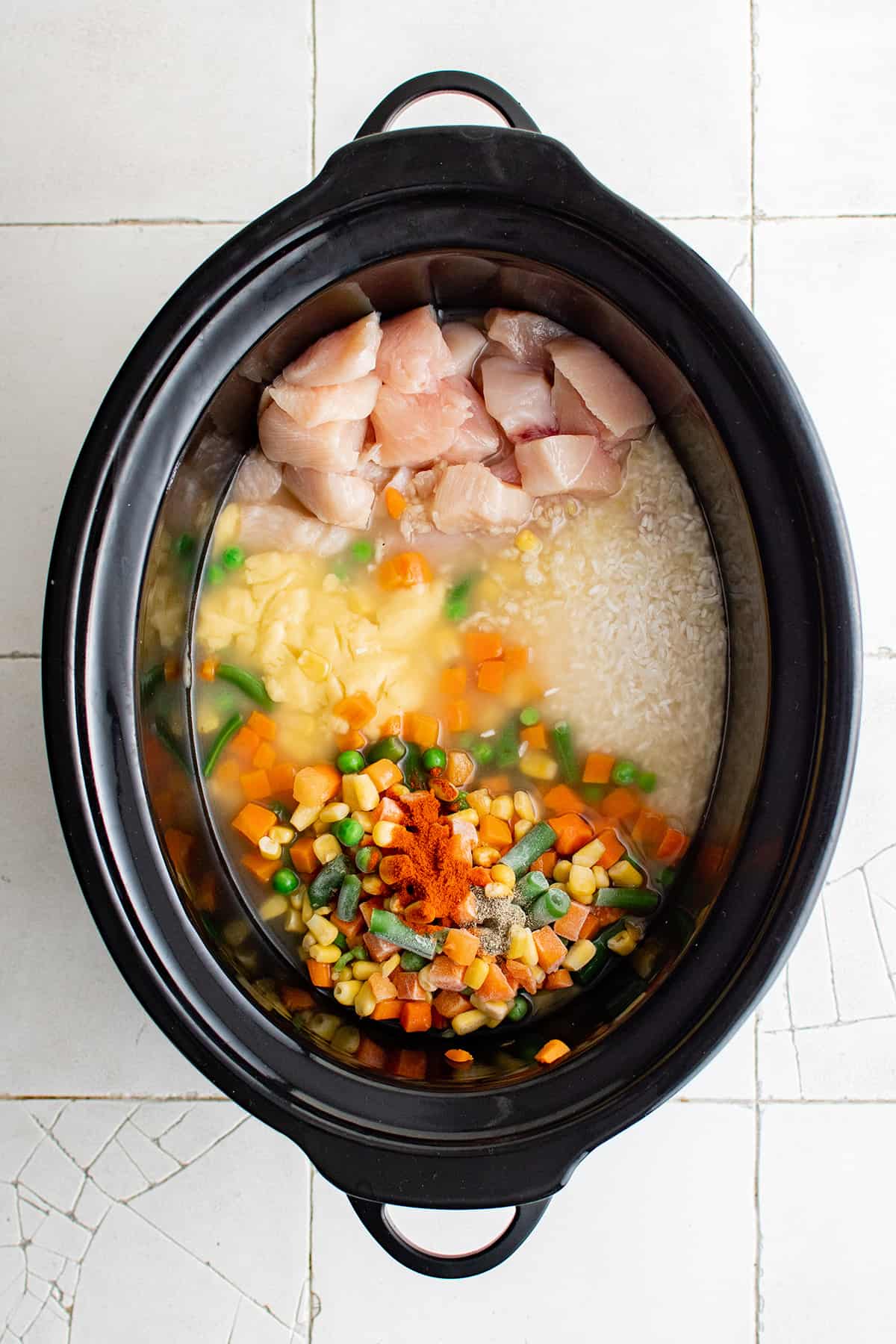 ingredients for slow cooker chicken and rice